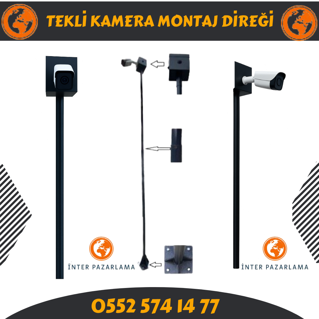 İNTER TEKLİ KAMERA MONTAJ DİREĞİ 3 METRE