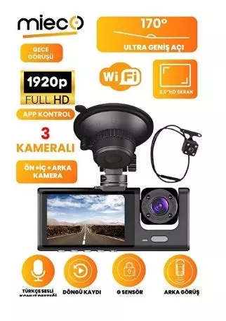 Mieco 1S Araç Kamerası Siyah